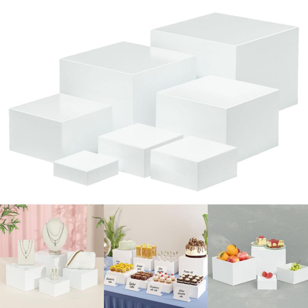 7 Pieces Acrylic Cube Display  - огляд і ціна Display Risers Set